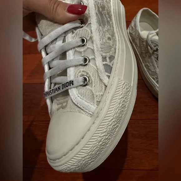 Christian Dior Walk’N’Dior Macrame Ivory Embroidery Sneaker Sz. 36 - Picture 11 of 11